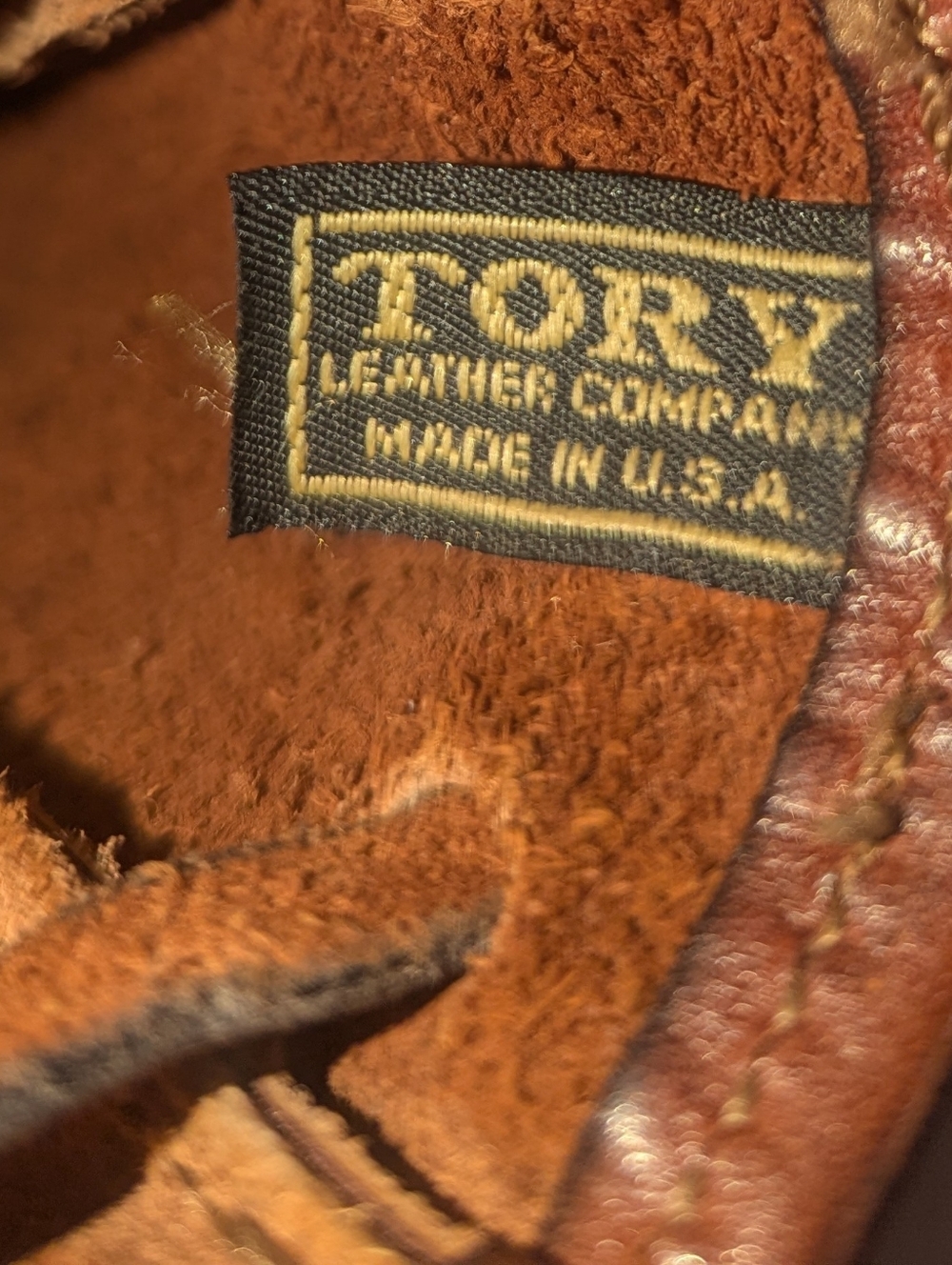 Vintage Tory Leather Co. Brown Leather Drawstring Crossbody Bucket Bag - Picture 8 of 9